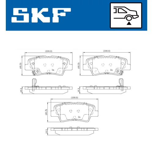 Sada brzdových platničiek kotúčovej brzdy SKF VKBP 90100 A - obr. 1