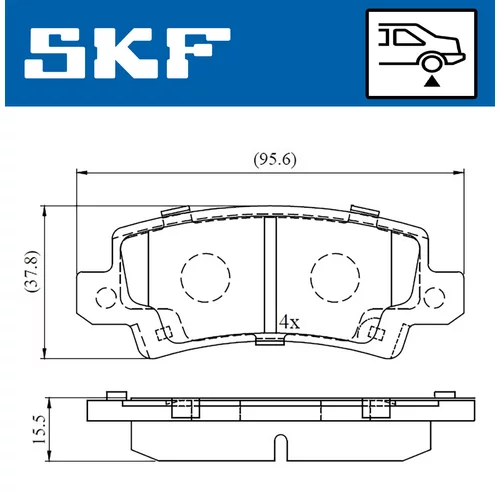 Sada brzdových platničiek kotúčovej brzdy SKF VKBP 90208 A - obr. 1