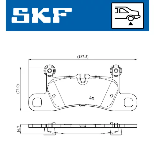 Sada brzdových platničiek kotúčovej brzdy SKF VKBP 90297 - obr. 1