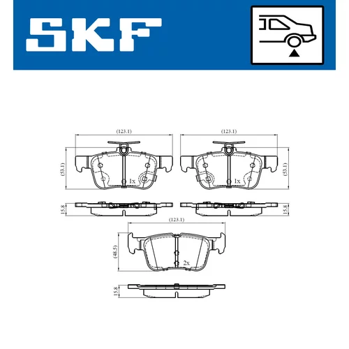 Sada brzdových platničiek kotúčovej brzdy SKF VKBP 90371 A - obr. 6