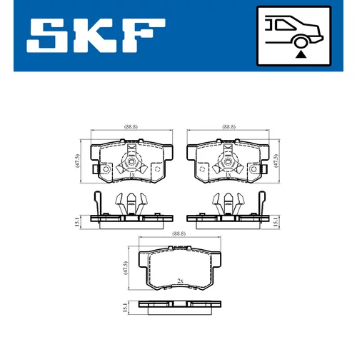 Sada brzdových platničiek kotúčovej brzdy SKF VKBP 90397 A - obr. 1