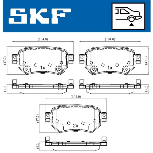 Sada brzdových platničiek kotúčovej brzdy SKF VKBP 90497 A - obr. 1