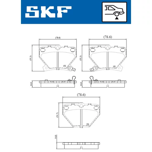 Sada brzdových platničiek kotúčovej brzdy SKF VKBP 90559 A - obr. 1