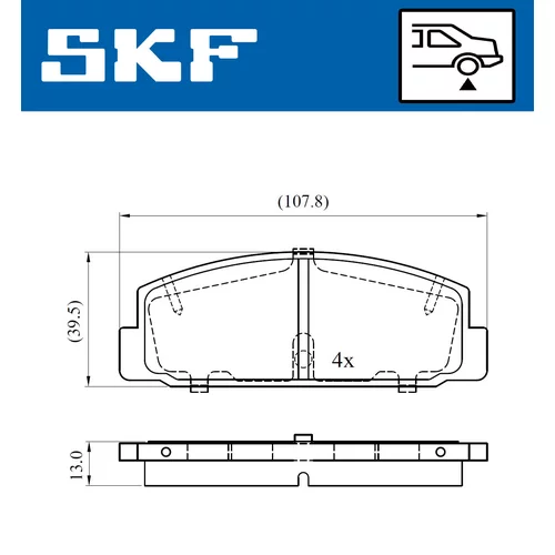 Sada brzdových platničiek kotúčovej brzdy SKF VKBP 90587 - obr. 1