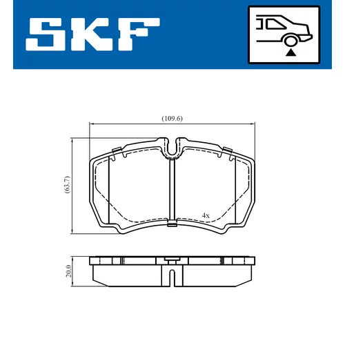 Sada brzdových platničiek kotúčovej brzdy SKF VKBP 90649 - obr. 1