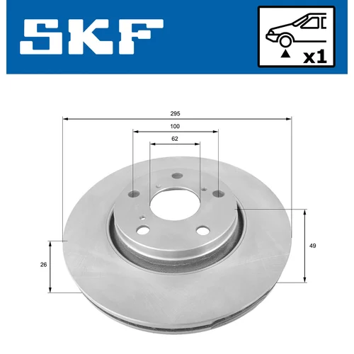 Brzdový kotúč SKF VKBD 80078 V1 - obr. 1