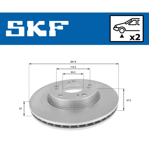 Brzdový kotúč SKF VKBD 80095 V2 - obr. 1