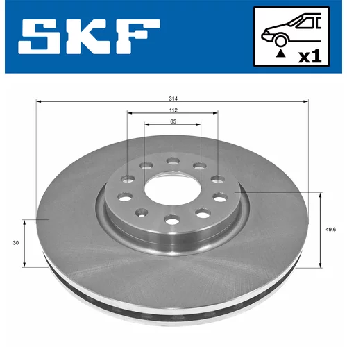 Brzdový kotúč SKF VKBD 80171 V1 - obr. 1