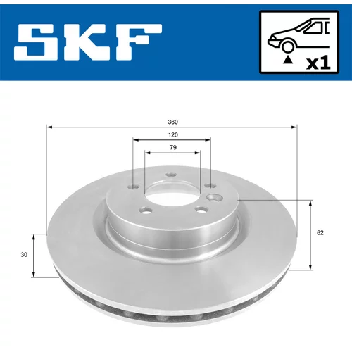 Brzdový kotúč SKF VKBD 80219 V1 - obr. 1