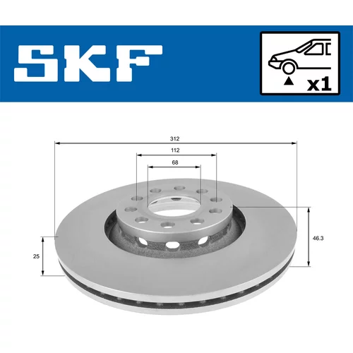 Brzdový kotúč SKF VKBD 80242 V1 - obr. 1