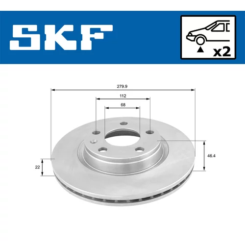 Brzdový kotúč SKF VKBD 80319 V2 - obr. 1