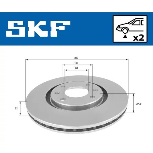 Brzdový kotúč SKF VKBD 80650 V2 - obr. 1