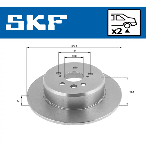 Brzdový kotúč SKF VKBD 90069 S2 - obr. 1