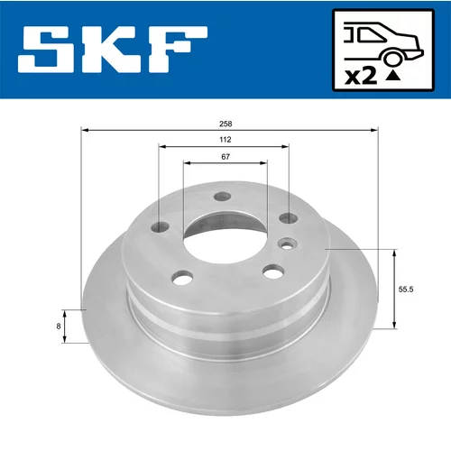 Brzdový kotúč SKF VKBD 90083 S2 - obr. 1