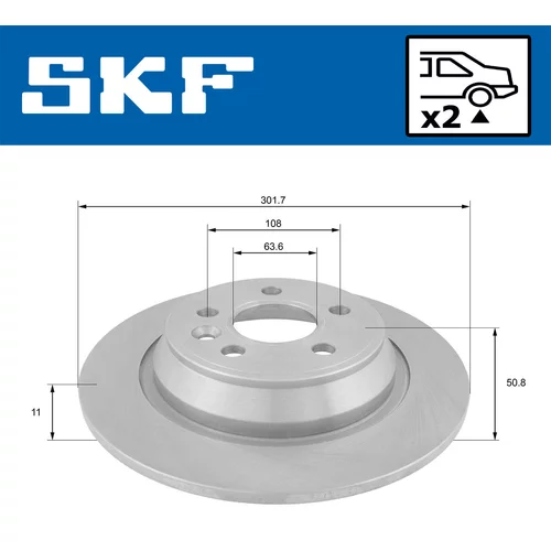 Brzdový kotúč SKF VKBD 90132 S2 - obr. 1