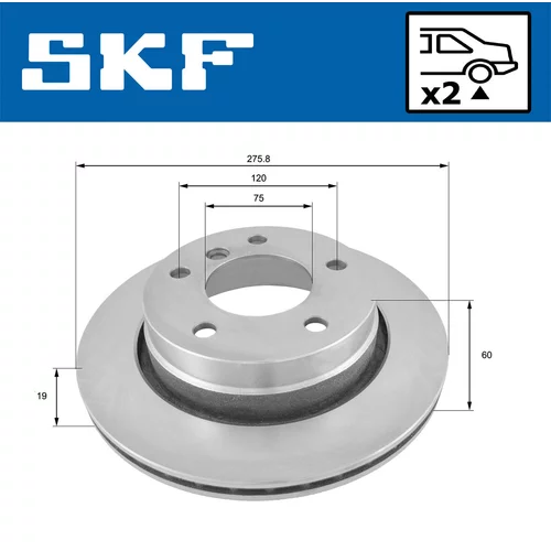 Brzdový kotúč SKF VKBD 90192 V2 - obr. 1