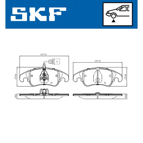 Sada brzdových platničiek kotúčovej brzdy SKF VKBP 80053 E - obr. 4