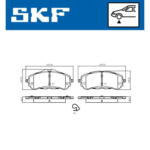 Sada brzdových platničiek kotúčovej brzdy SKF VKBP 80067 - obr. 5