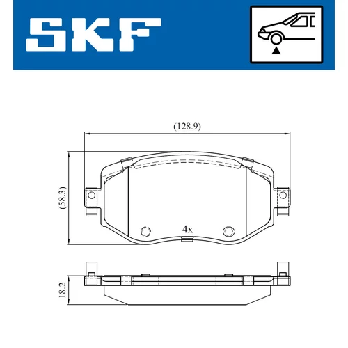 Sada brzdových platničiek kotúčovej brzdy SKF VKBP 80083 - obr. 1