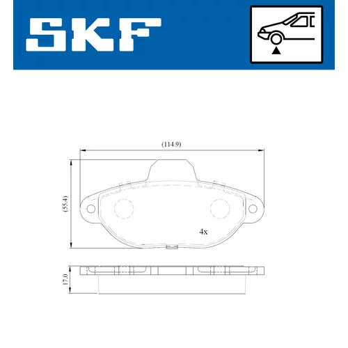 Sada brzdových platničiek kotúčovej brzdy SKF VKBP 80162 E - obr. 1