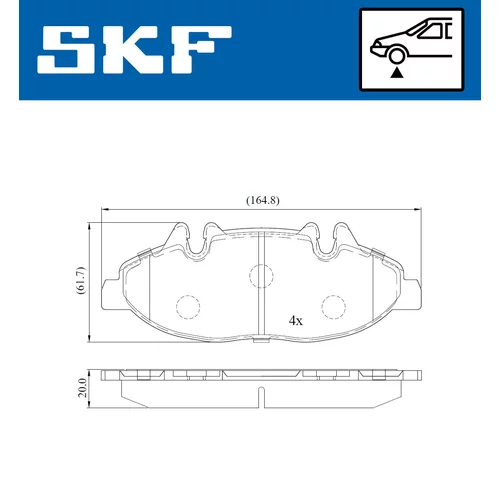 Sada brzdových platničiek kotúčovej brzdy SKF VKBP 80206 E - obr. 5