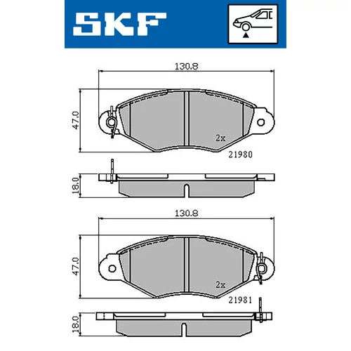 Sada brzdových platničiek kotúčovej brzdy SKF VKBP 80212 - obr. 1