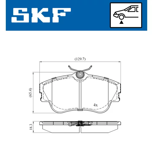 Sada brzdových platničiek kotúčovej brzdy SKF VKBP 80321 - obr. 1