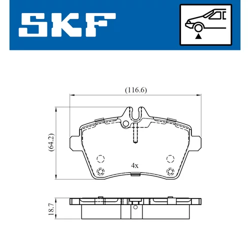 Sada brzdových platničiek kotúčovej brzdy SKF VKBP 80323 - obr. 1