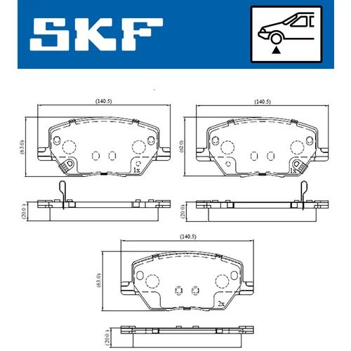 Sada brzdových platničiek kotúčovej brzdy SKF VKBP 80346 A - obr. 1