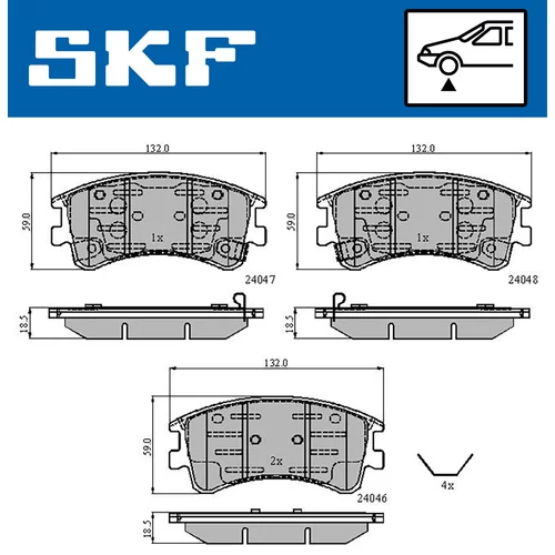 Sada brzdových platničiek kotúčovej brzdy VKBP 80421 A /SKF/ - obr. 1