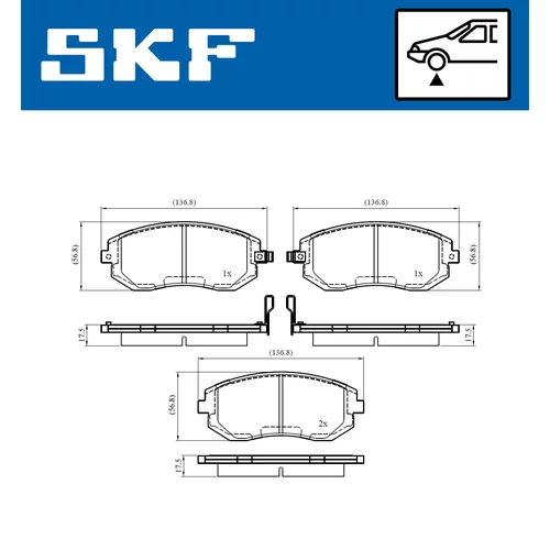 Sada brzdových platničiek kotúčovej brzdy SKF VKBP 80456 A - obr. 1