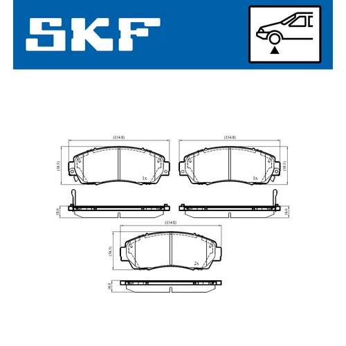 Sada brzdových platničiek kotúčovej brzdy SKF VKBP 80533 A - obr. 6