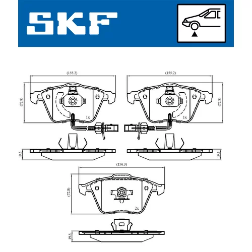 Sada brzdových platničiek kotúčovej brzdy SKF VKBP 80617 E - obr. 5