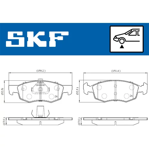 Sada brzdových platničiek kotúčovej brzdy VKBP 80618 /SKF/ - obr. 1