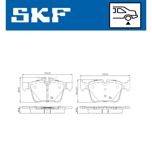 Sada brzdových platničiek kotúčovej brzdy SKF VKBP 90117 E - obr. 1