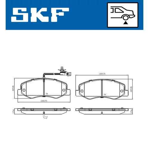 Sada brzdových platničiek kotúčovej brzdy SKF VKBP 90164 E - obr. 6