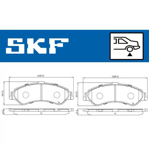 Sada brzdových platničiek kotúčovej brzdy SKF VKBP 90221 - obr. 1