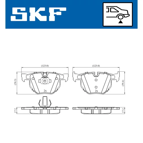 Sada brzdových platničiek kotúčovej brzdy SKF VKBP 90240