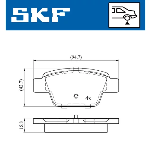 Sada brzdových platničiek kotúčovej brzdy SKF VKBP 90315 - obr. 1