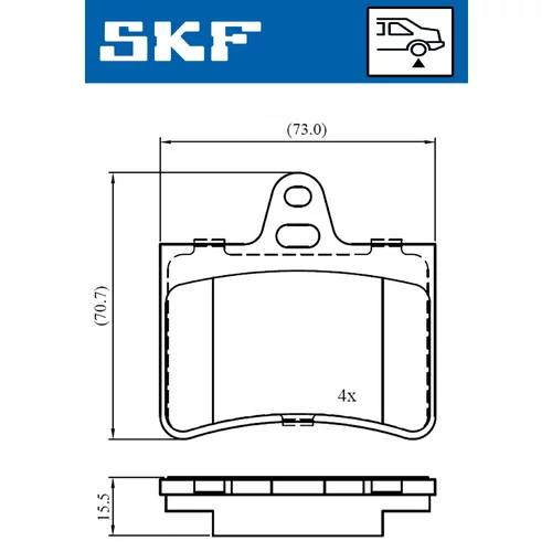 Sada brzdových platničiek kotúčovej brzdy SKF VKBP 90400 - obr. 6