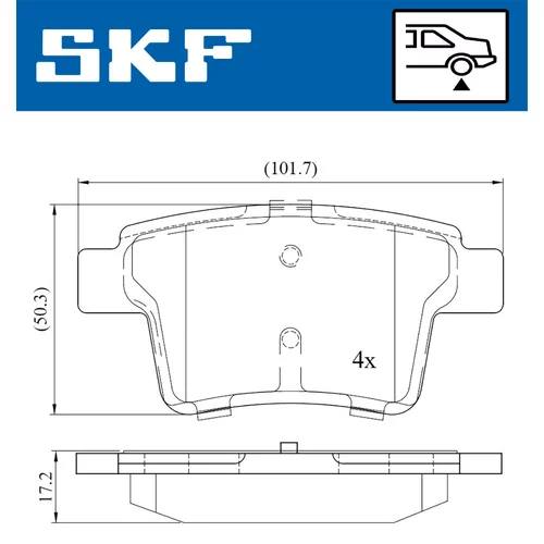 Sada brzdových platničiek kotúčovej brzdy SKF VKBP 90407 - obr. 1