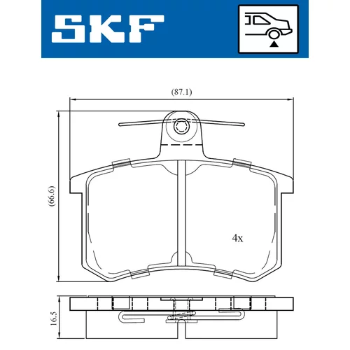 Sada brzdových platničiek kotúčovej brzdy SKF VKBP 90606 - obr. 1