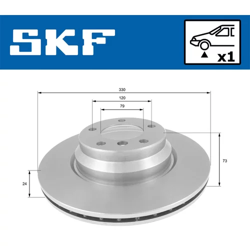 Brzdový kotúč SKF VKBD 80124 V1 - obr. 1