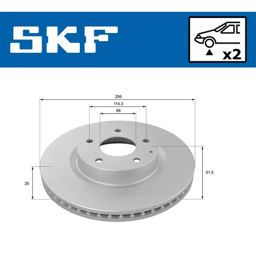 Brzdový kotúč SKF VKBD 80164 V2 - obr. 1