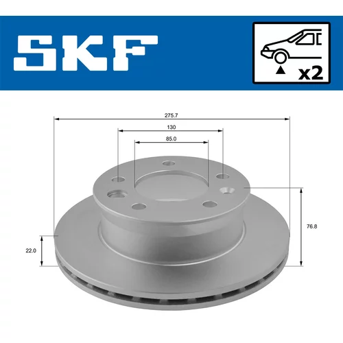 Brzdový kotúč SKF VKBD 80174 V2 - obr. 1