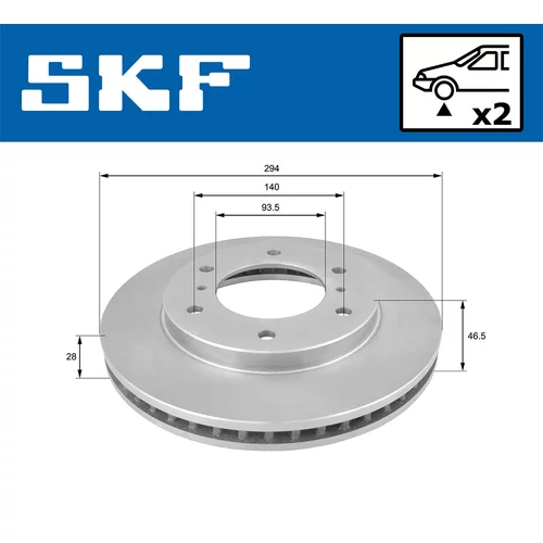 Brzdový kotúč SKF VKBD 80340 V2 - obr. 1