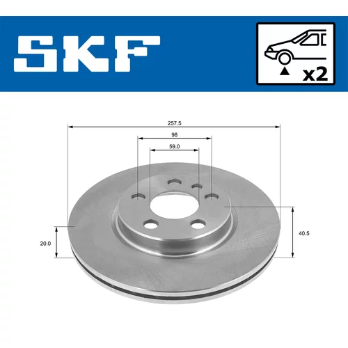 Brzdový kotúč SKF VKBD 80420 V2 - obr. 1