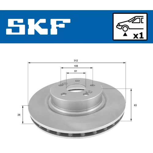 Brzdový kotúč SKF VKBD 80607 V1 - obr. 1