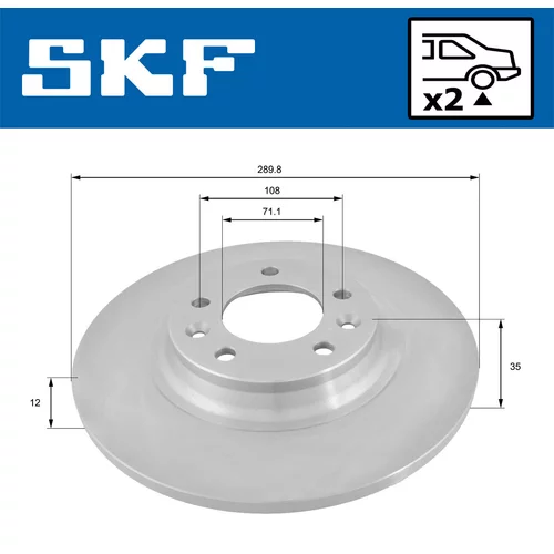 Brzdový kotúč SKF VKBD 90022 S2 - obr. 1