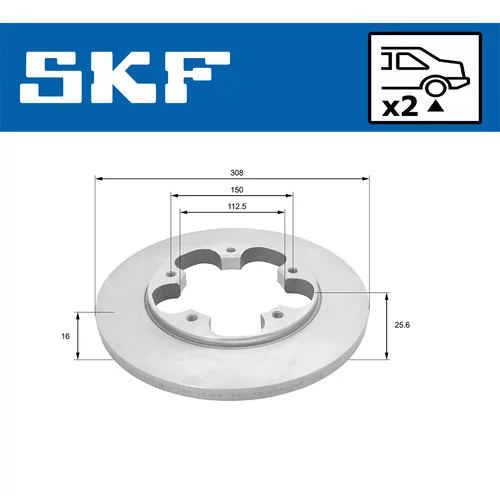 Brzdový kotúč SKF VKBD 90460 S2 - obr. 1